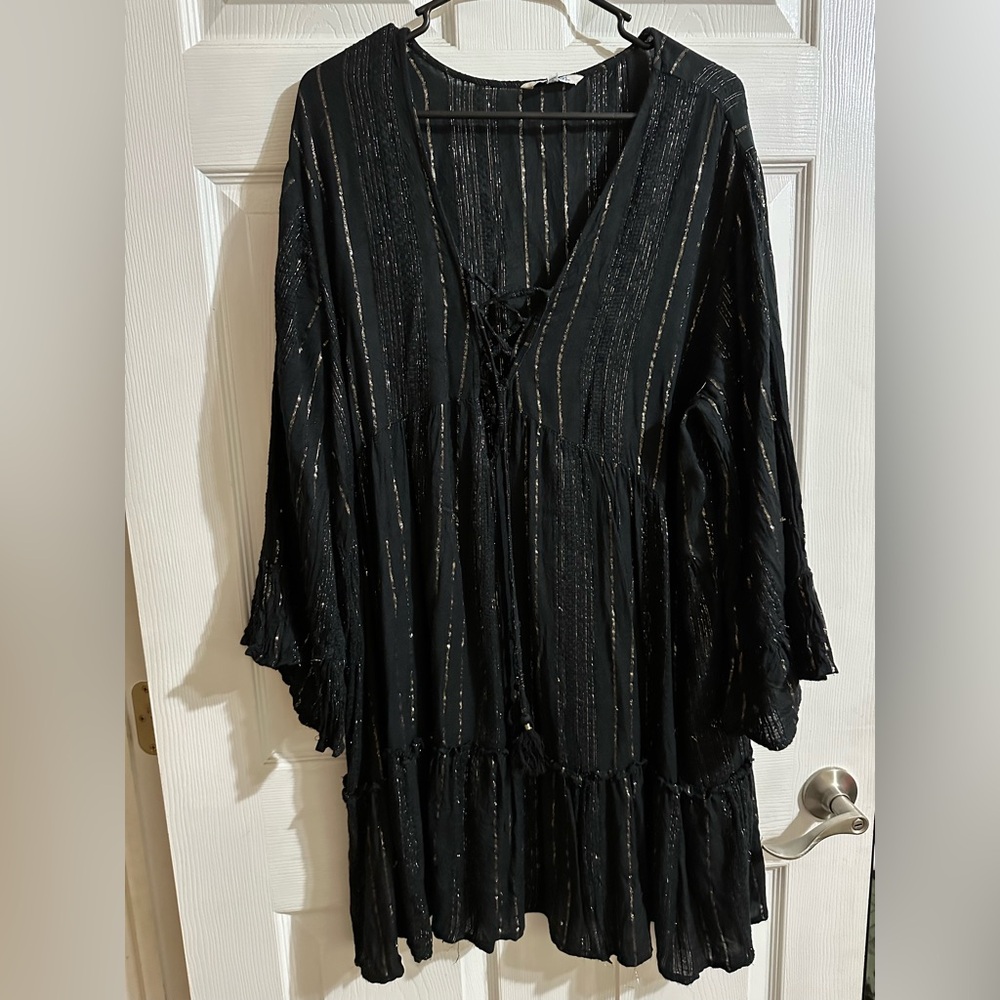 Black and Gold bathing suit cover
